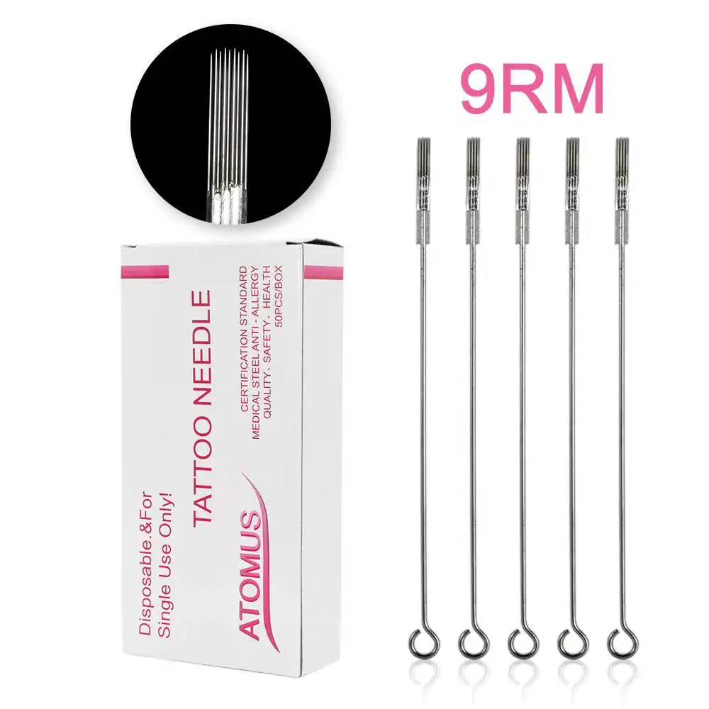 ATOMUS 50pcs tattoo needles 1203RL/M1/RM/F tattoo Needle disposable body art tattoo needle