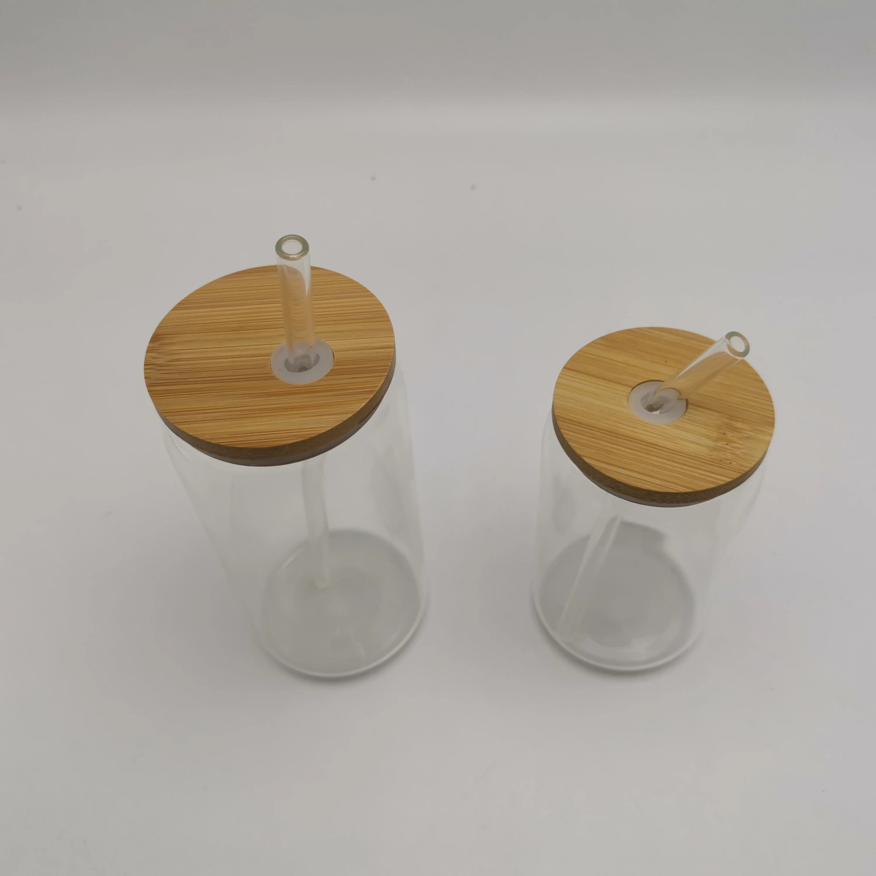 25Ox 25Oz 16 Oz Clear Libby Bear Cans Glass Can No Lid 20Oz With Bamboo Lid And Glass Straw Subl