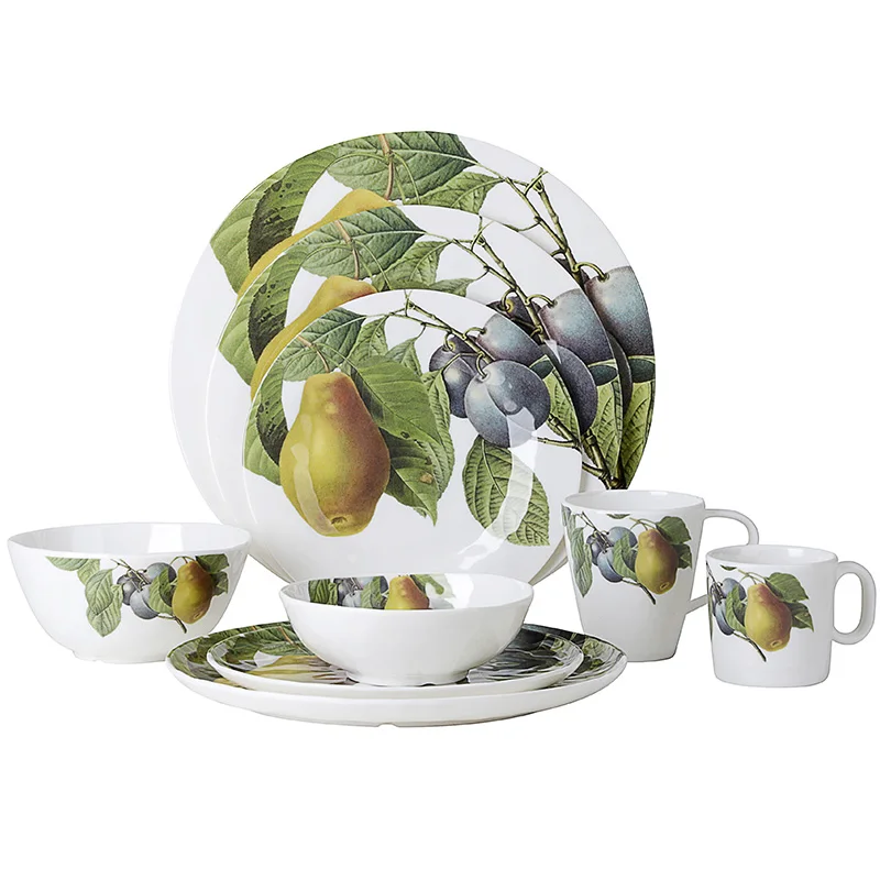 Top Choice Fruit Design Melamine Dinnerware Children Sets, Cheap Factory Durable Bamboo Tableware Set