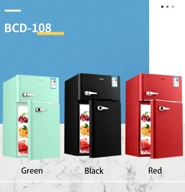 Retro refrigerator double door top freezer home refrigerator multiple color options high quality energy saving