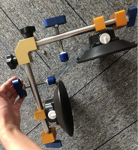 Stone Seamless Seam Setter countertop adjustable tensioner for right angled slabs 90 degree splice suction cup