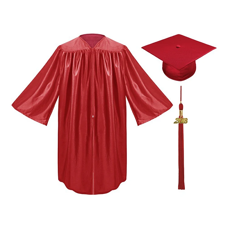 Wholesale Disposable Shiny Kids Long Gown Customized Kindergarten Graduation Caps And Gowns