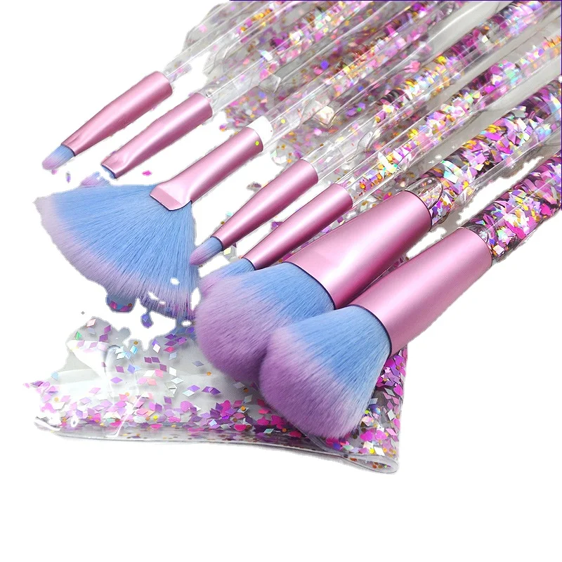 10 Pcs Makeup Brushes Premium Synthetic Foundation Powder Concealer Eye Shadows Pink Makeup Brush Set