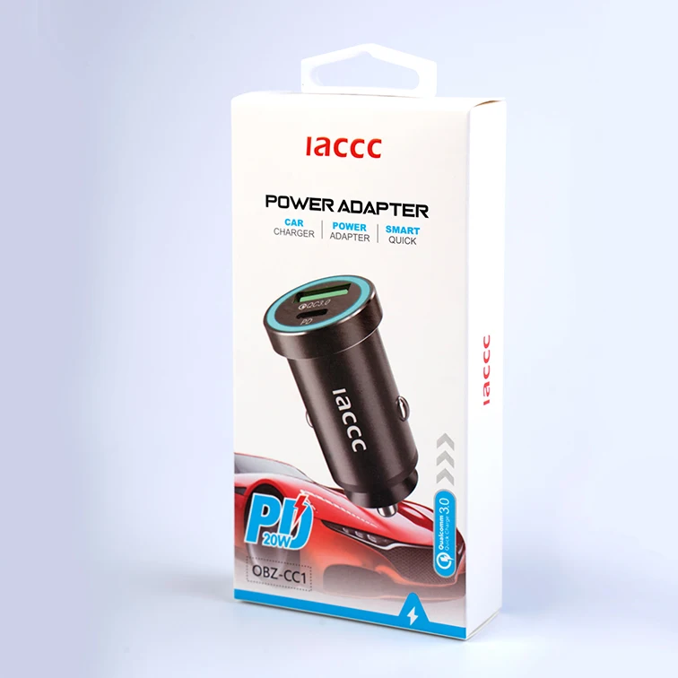 White fold paper box with custom logo OEM paper packaging box for chargers adapters