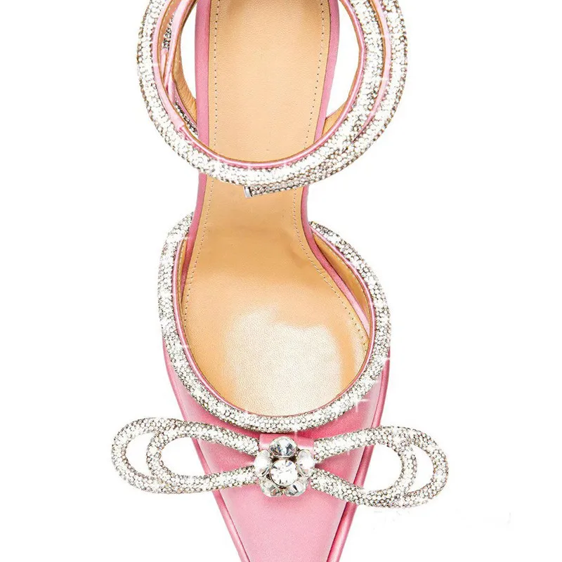 Boutique new fashion 2022 designer luxury bowknot rhinestone thick heeled wedges platform sandals