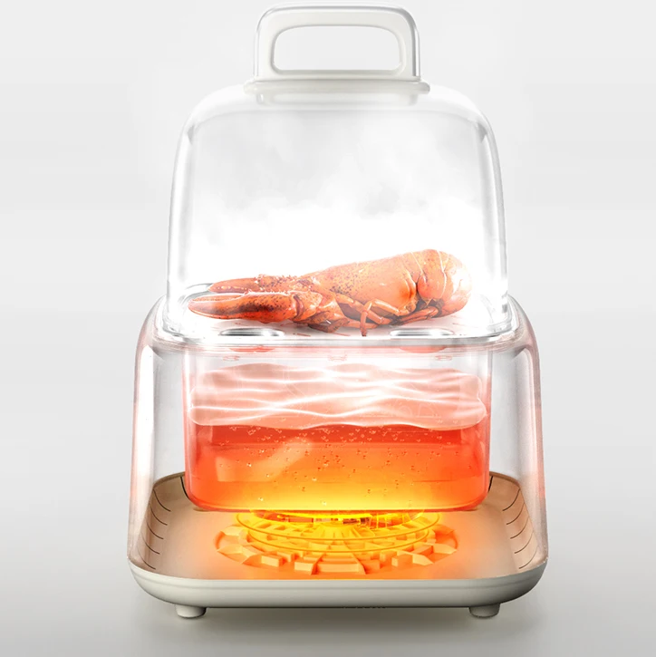 Multi-function Automatic Stainless Steel Electric Food Steamer Knob Control Electric Steaming Pot With Ceramic stew pot