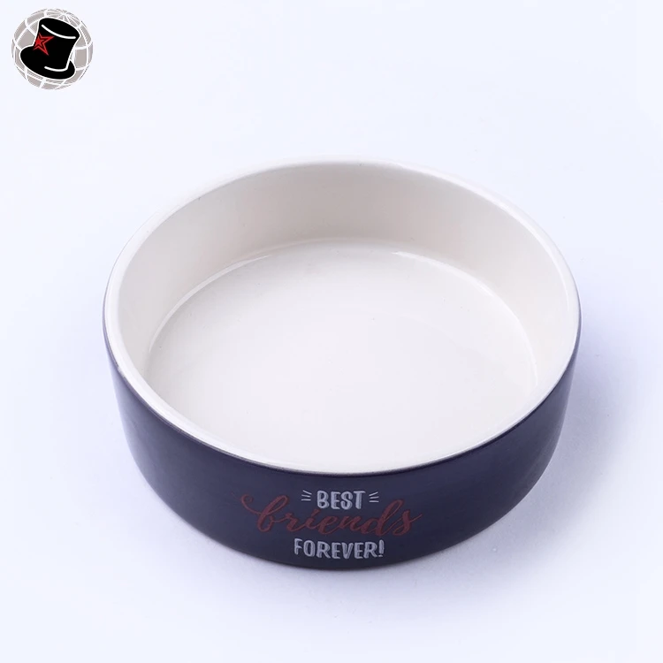 Dark Blue Pet Feeder Ceramic Dolomite Material Dog Plate  4 style pet cat bowl dog feeder  ceramic good pet water fountain