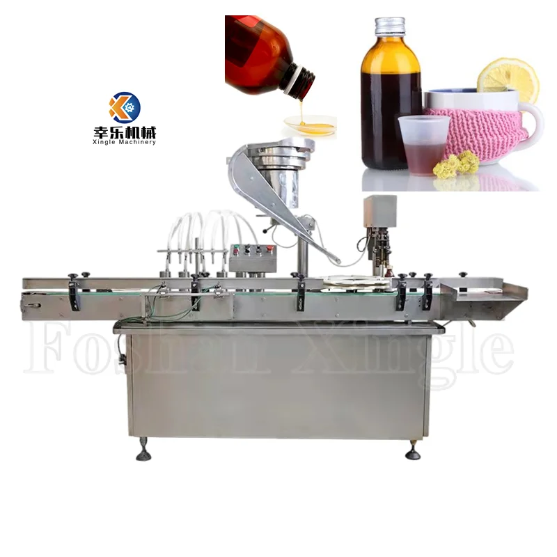 Vial Sealing 6 Nozzles Cosmetic Packaging Production Line Full Automatic Plastic Round Bottle Liquid Filling And Capping Machine