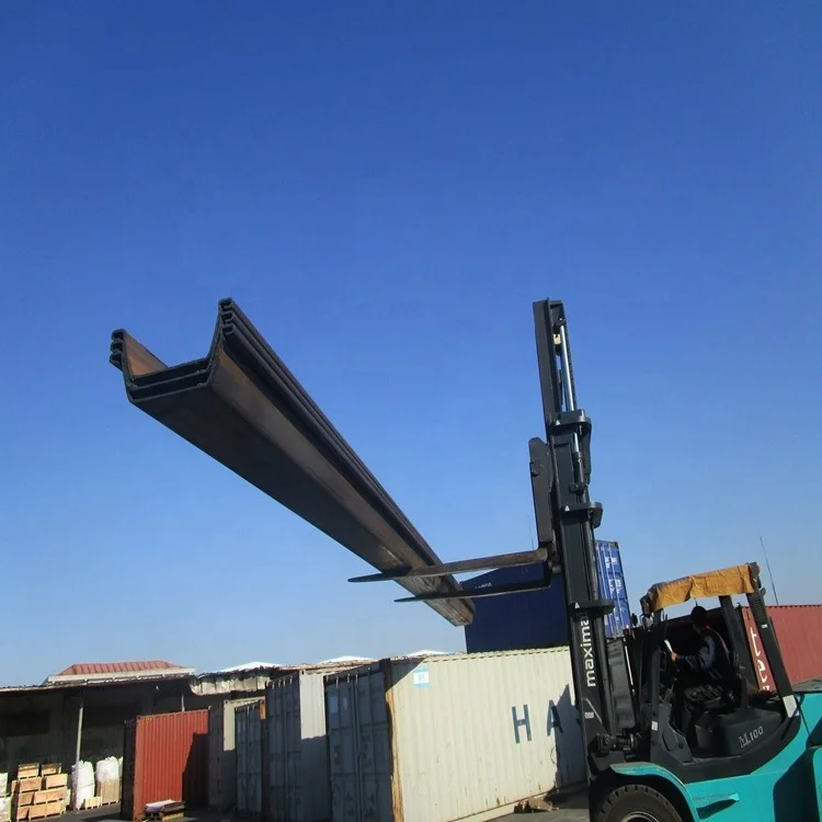 Popular size 12m u shaped type 2 hot rolled steel sheet piling piles price for sale