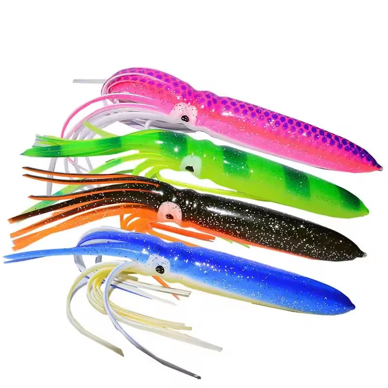 Langsheng C 18cm 15g Soft Fishing Lures Rubber Squid Skirts For Saltwater Octopus Lure Trolling Bait