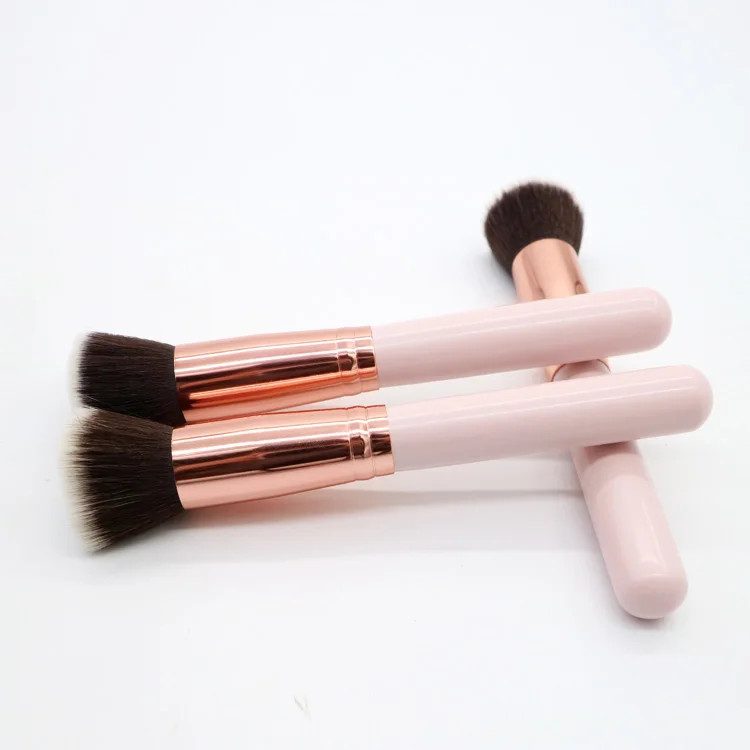 Лидер продаж на заводе от производителя Amazon, кисть для пудры с плоской головкой, высокое качество, красивая веганская кисть для основы под макияж