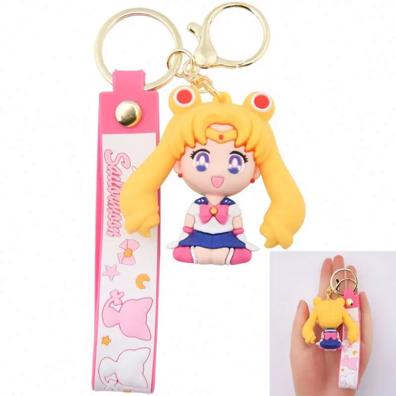 Cute Kuromi Melody Sanrio Keychain Kawaii Cartoon Frog Pudding Dog Penguin Women Bag Pendant Key Chain sanrio wholesale