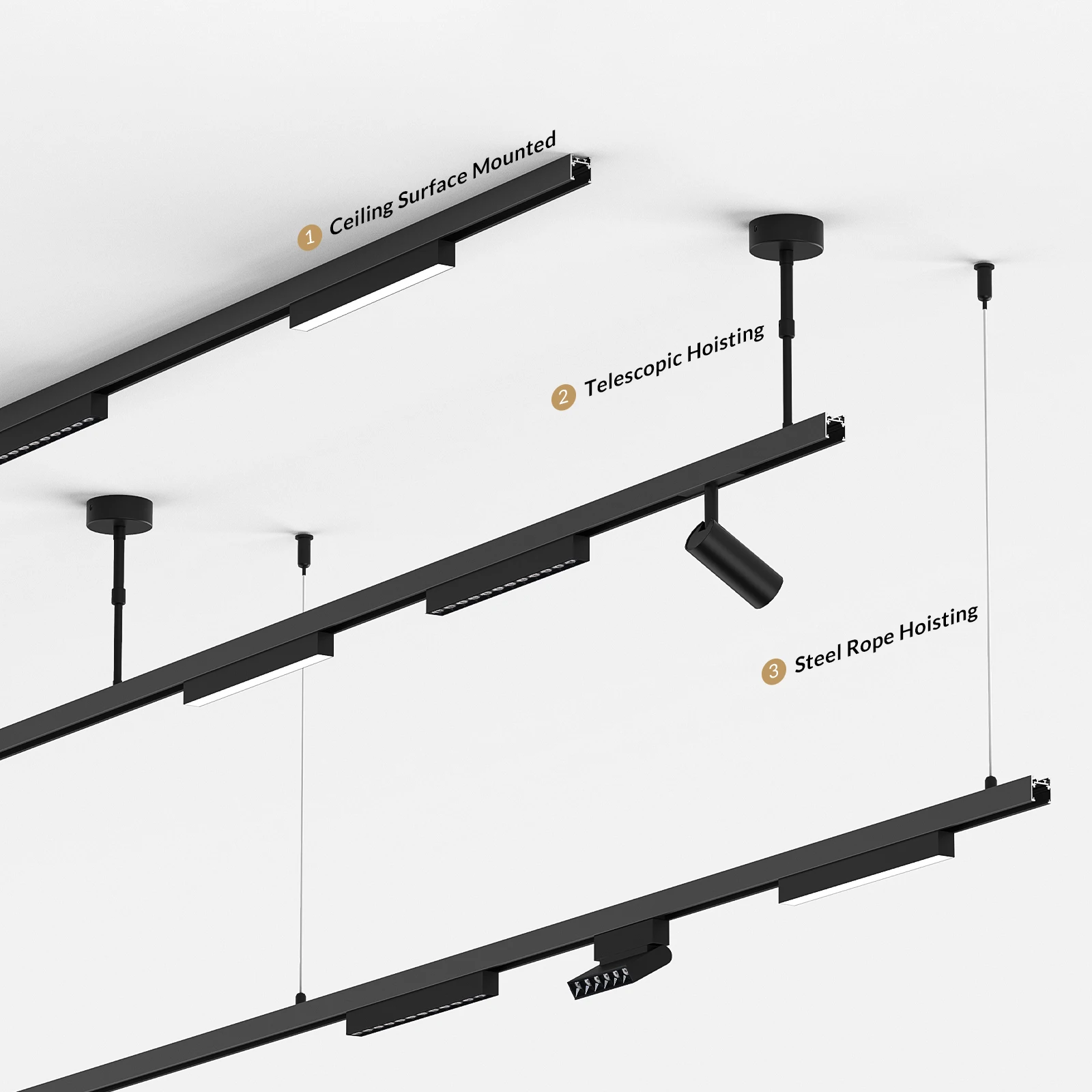 SURMOUNTOR Neon Track Light System DC48V Low Voltage Lights Decoration LED Track Magnetic Track Light