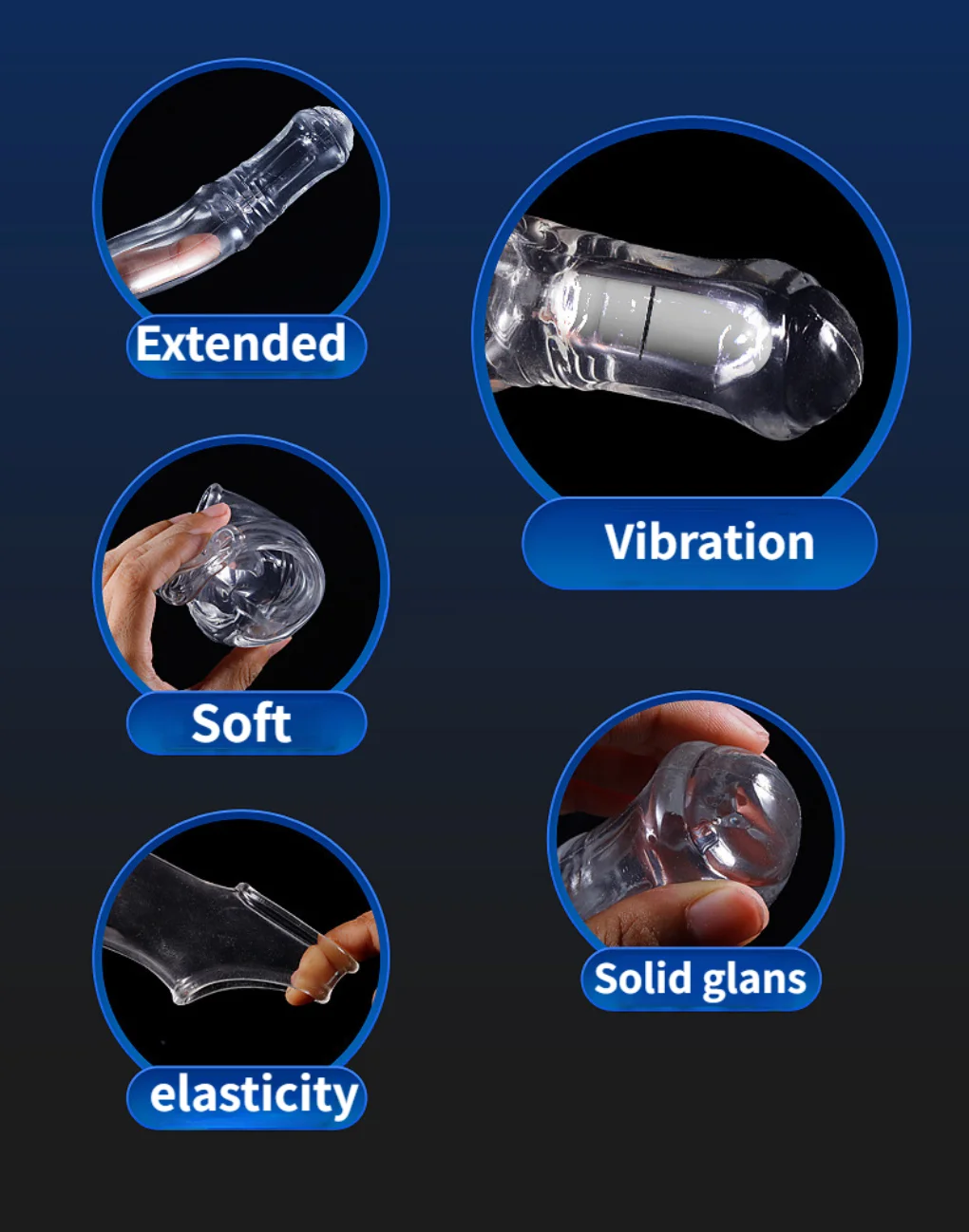 Horse Condom Tpe Material Sleeve Extender Penis Enlargement Delay Ejaculation Reusable Vibrator Massager Adult Sextoys For Men