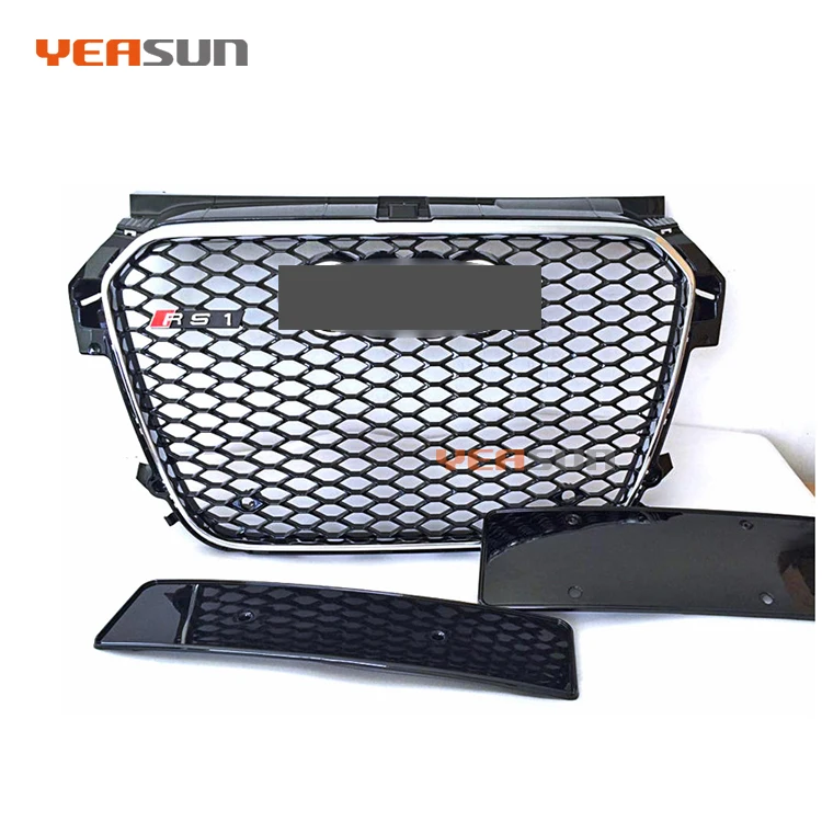 Полностью черный RS1 Авто Передняя решетка для Audi A1 S1 стиль решетка 2011 2012 2013 2014 2015
