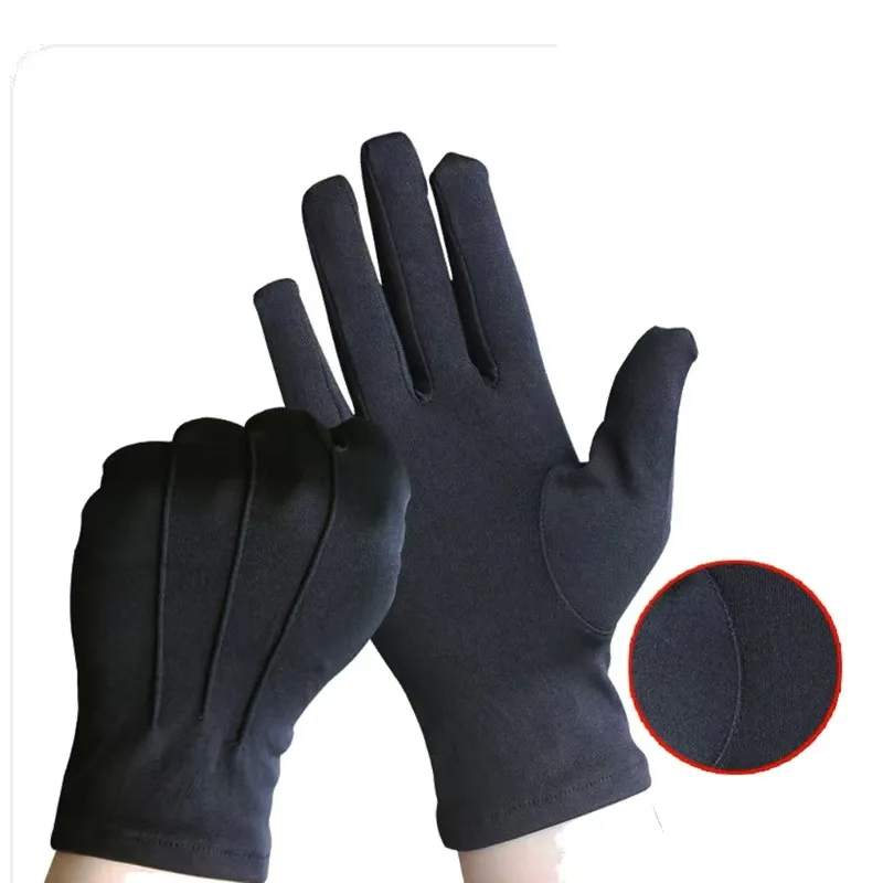 Sweat-wicking, breathable, stretchy white ceremonial gloves
