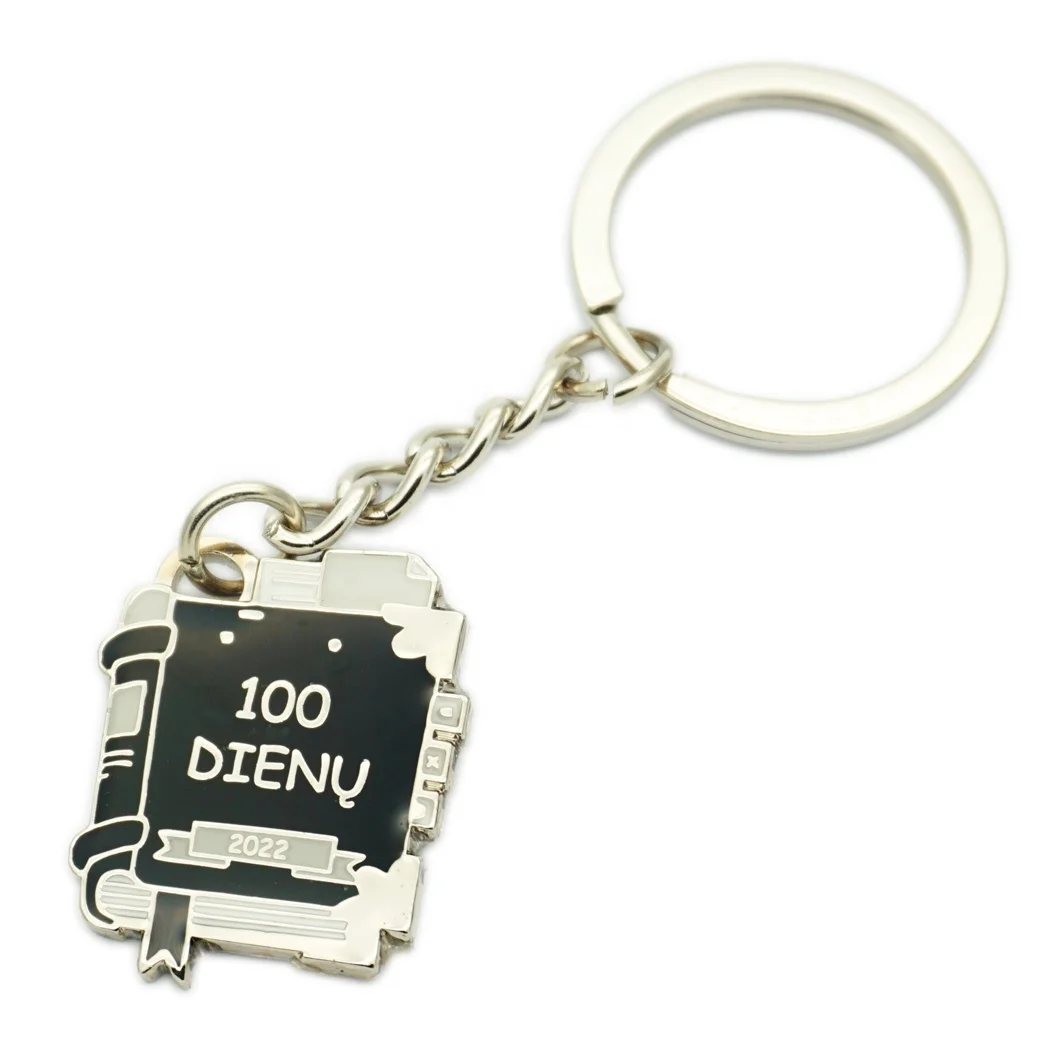 china Manufacturer fashion education children thank you Metal book keychain personalized custom logo enamel keychain for kids