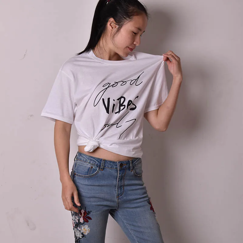 2022 Eaglestar Best Quality Custom Design Short Sleeve Cheap Polyester Cotton Blank Printed Promotional Women T Shirt