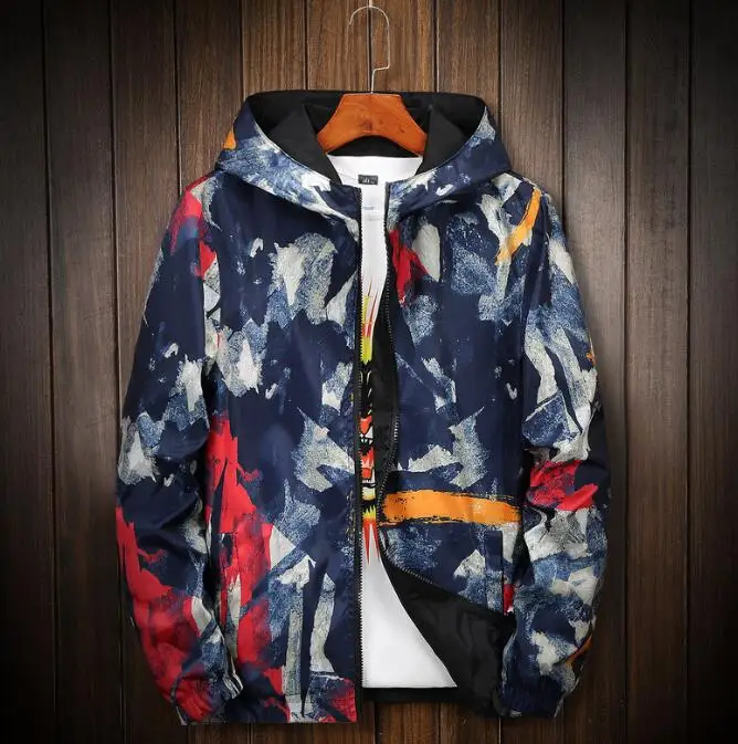 Оптовая продажа камуфляжная куртка Мужская тонкая ветровка большого размера на весну и осень красивая Студенческая Двусторонняя верхняя