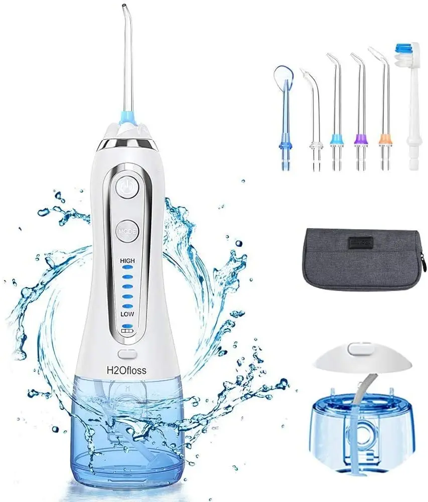 h2ofloss water dental flosser 5 nozzles electric portable oral irrigator OEM