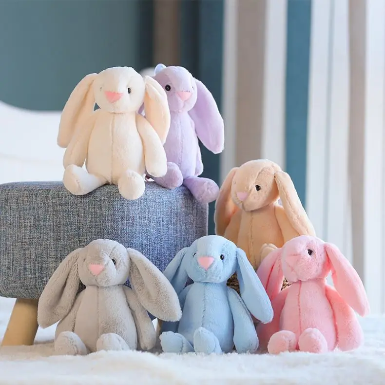 30cm Blossom Easter Rabbit Plush Bunny Long Ear Color Stuffed Soft Bunny Animal Plush Bunny Toy
