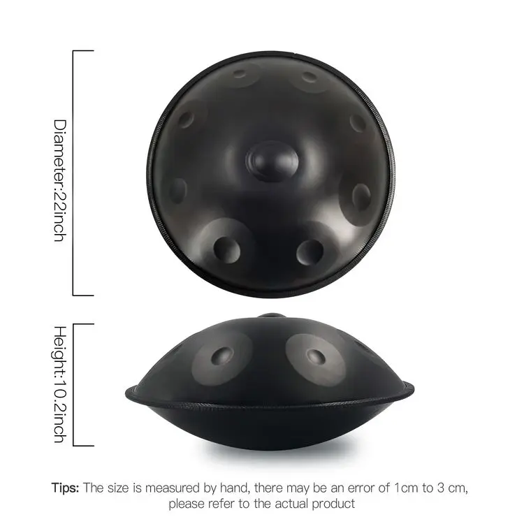 ASTEMAN Handpan Performers Series Black 9 Note Process Snare Drum Drums Set Musical Instrument Professional Made