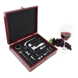 Customized Wooden Box Opener Wine Corkscrew Gift Set