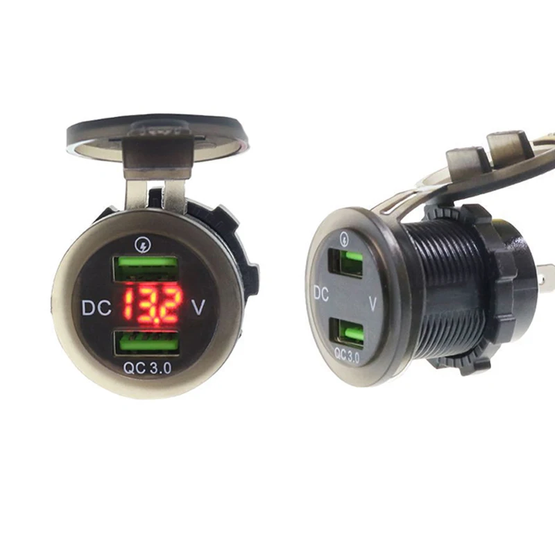 Custom Bulk Factory Dc 12v 24v Dual USB Port Qc3.0 Car Charger Socket Outlet USB -c in-Car Chargers