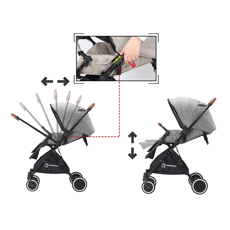 Оптовая продажа с фабрики качественная Автоматическая роскошная классическая детская складная коляска для малышей легкие портативные коляски