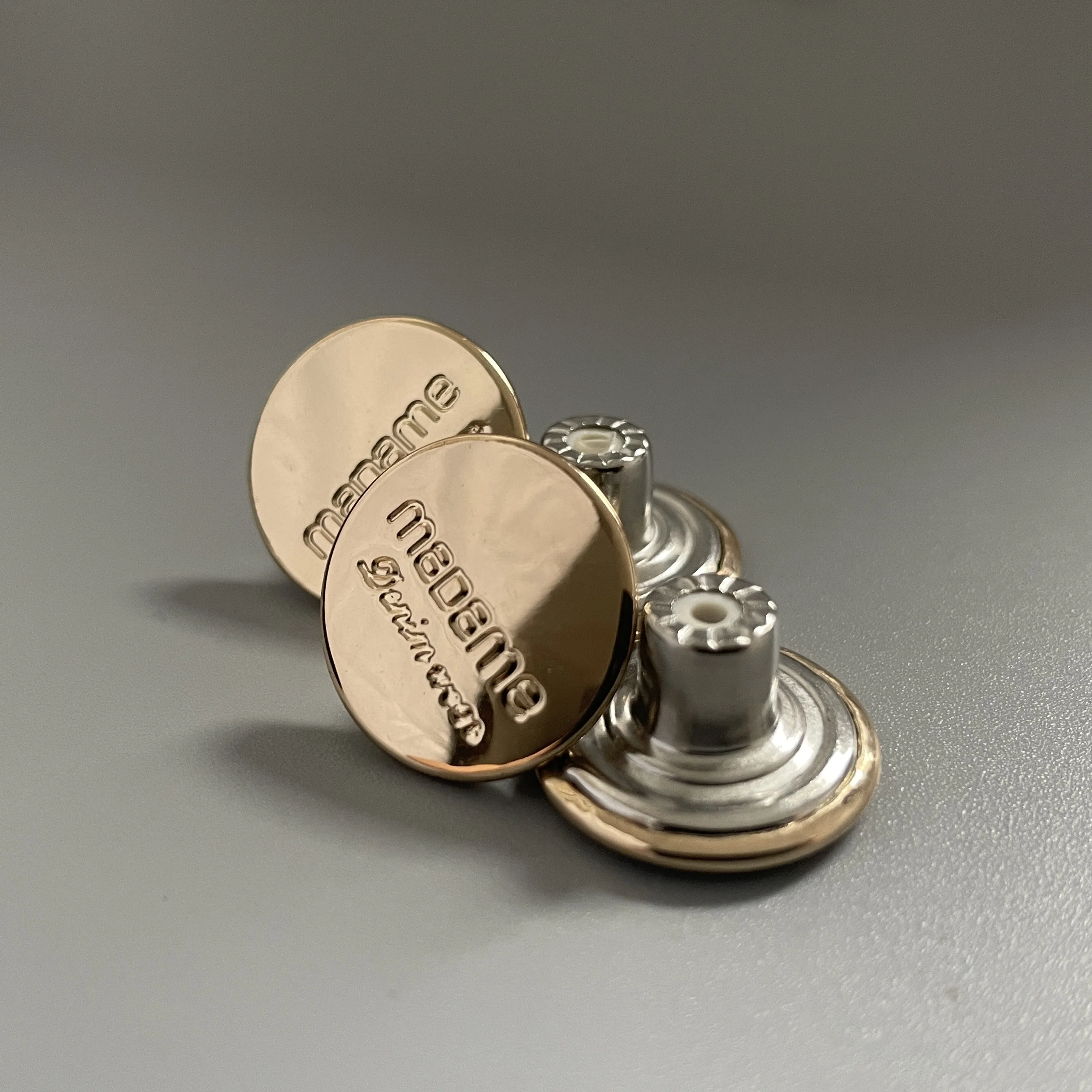 High Quality Custom Logo Embossed Metal Jeans Button For Clothes