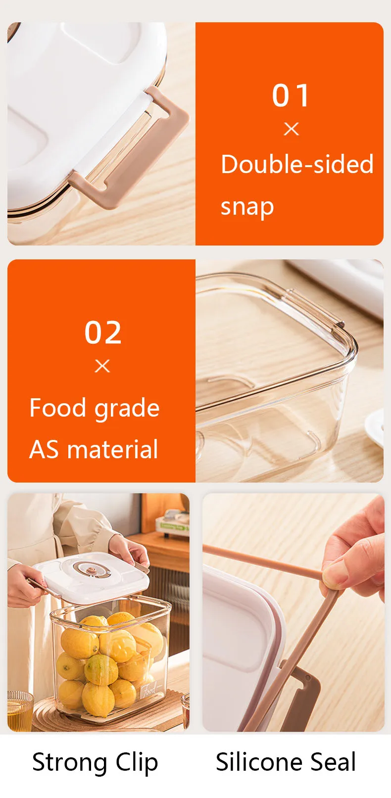 New Arrival Functional 1.05L Kitchen Supplies Storage Container Vacuum Sealed Jar Transparent Food Liquid Preserver With PP Lid