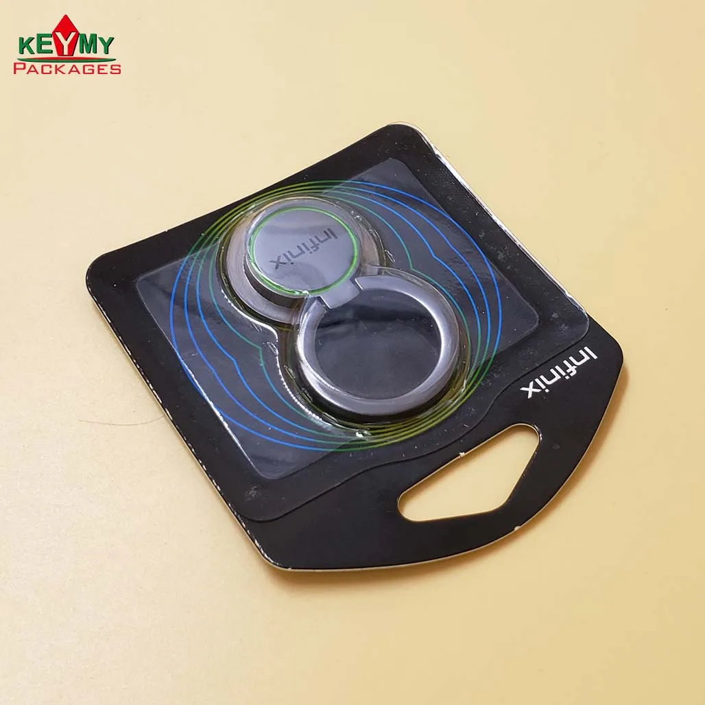 customize heatseal PVC / PET metal ring holder blister card package in China