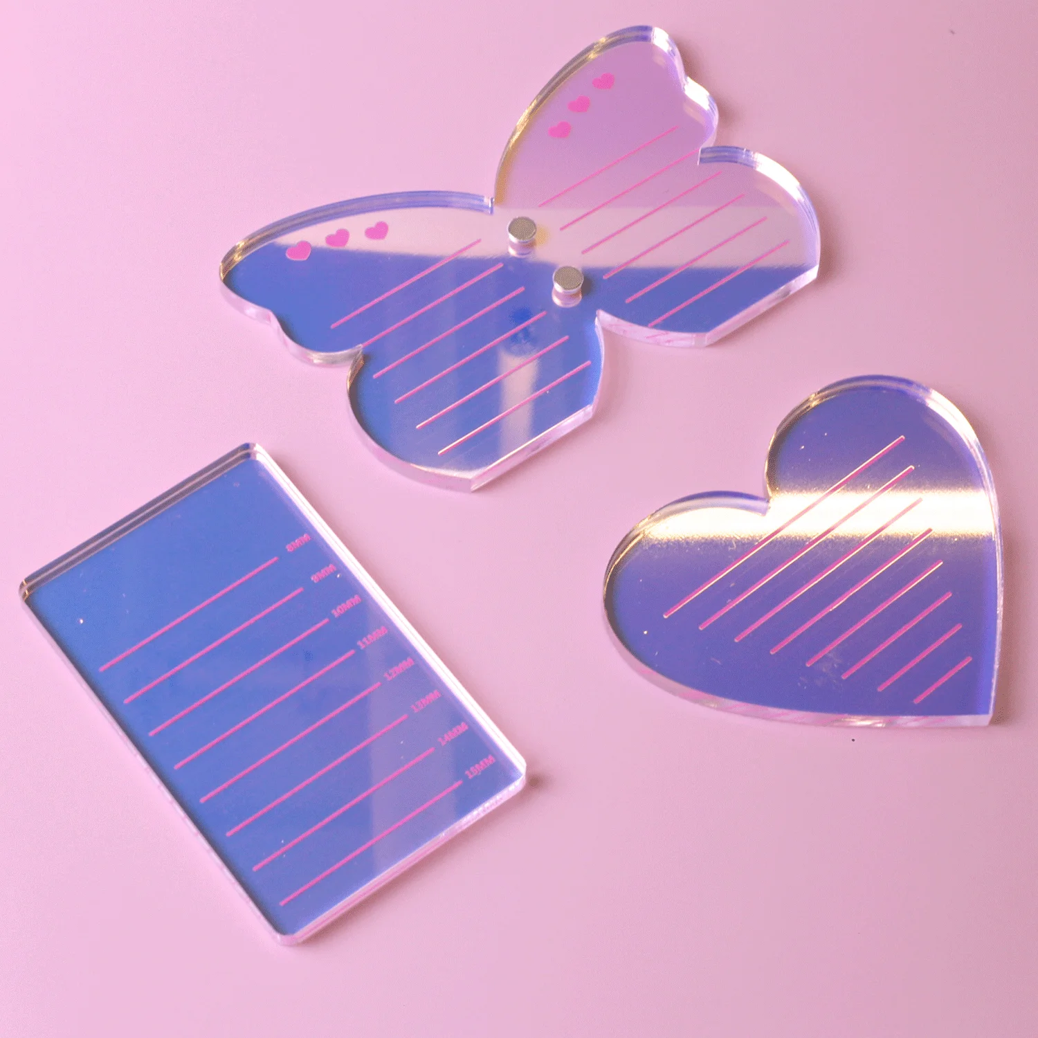 Glass Lash Tile, Strip Lash Organizer, Lash Holder Palette Extension Tools Supplies