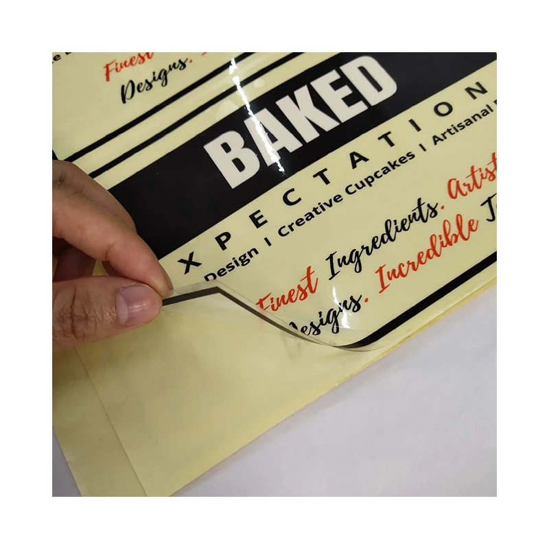 Factory offset two color sheet vinyl black and red color printing custom size transparent transparent adhesive labels