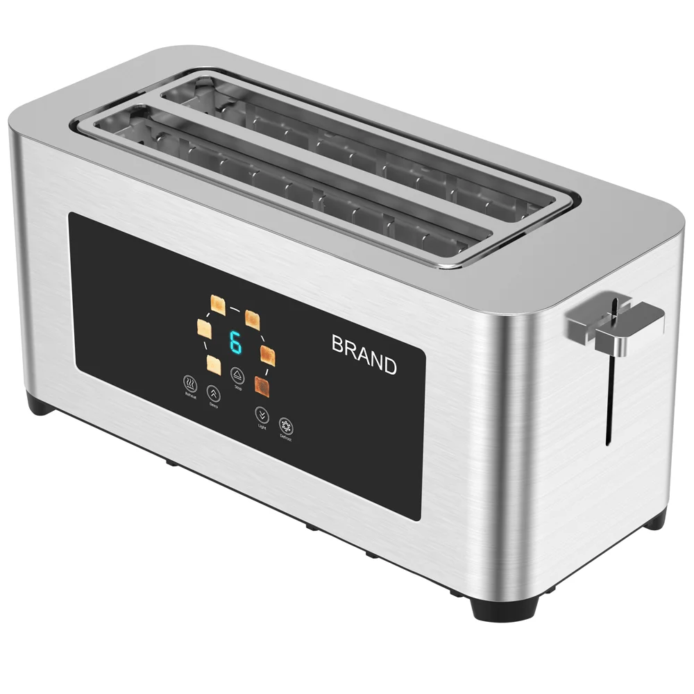 Tenfly Touch Screen 4 Slice Toaster, Stainless Steel Long Slot Home Breakfast Maker Sandwich Maker Bread Toaster Factory Custom