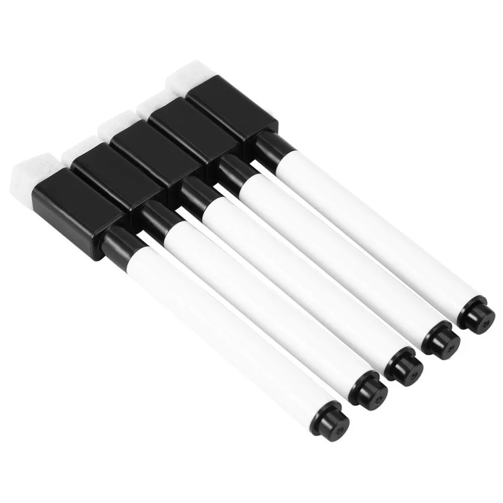 Whiteboard pen, black and white, erasable oily with bristle brush, non-magnetic brush, baby graffiti sketchpad pen