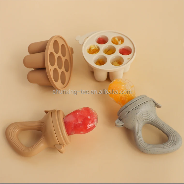 Eco-Friendly Materials Bpa Free 100% Food Grade Silicone Pouches Baby Fruit Feeder Pacifier For Toddlers Kids