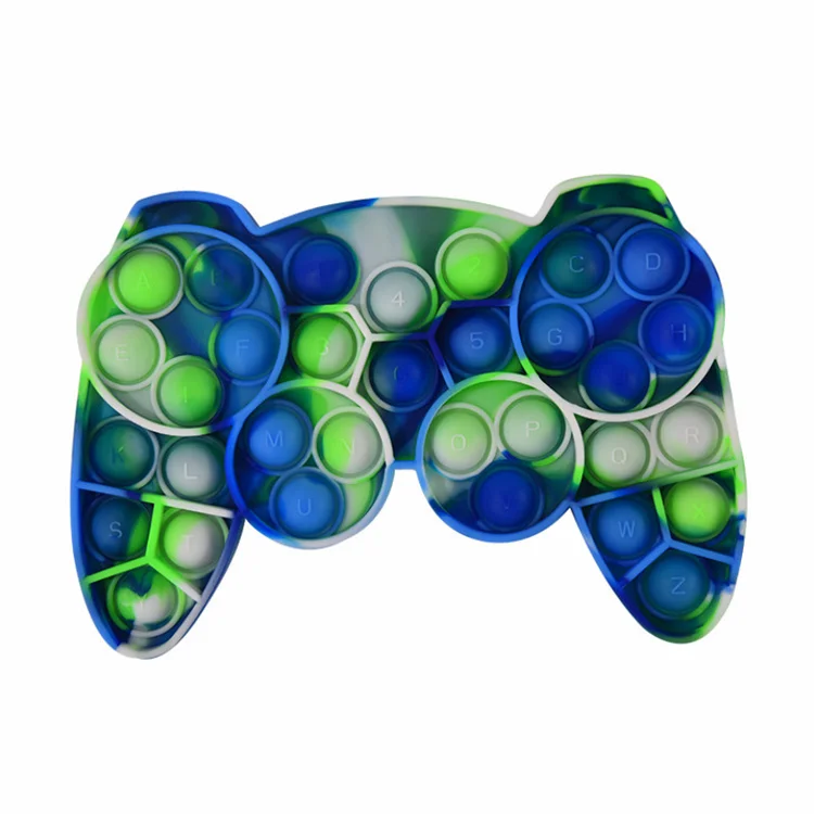 New Arrived Funny Beauty Tie Dye Color Silicone Squishy Stress Reliever Gamepad Sensory Joystick Push It Bubble Fidget Toys