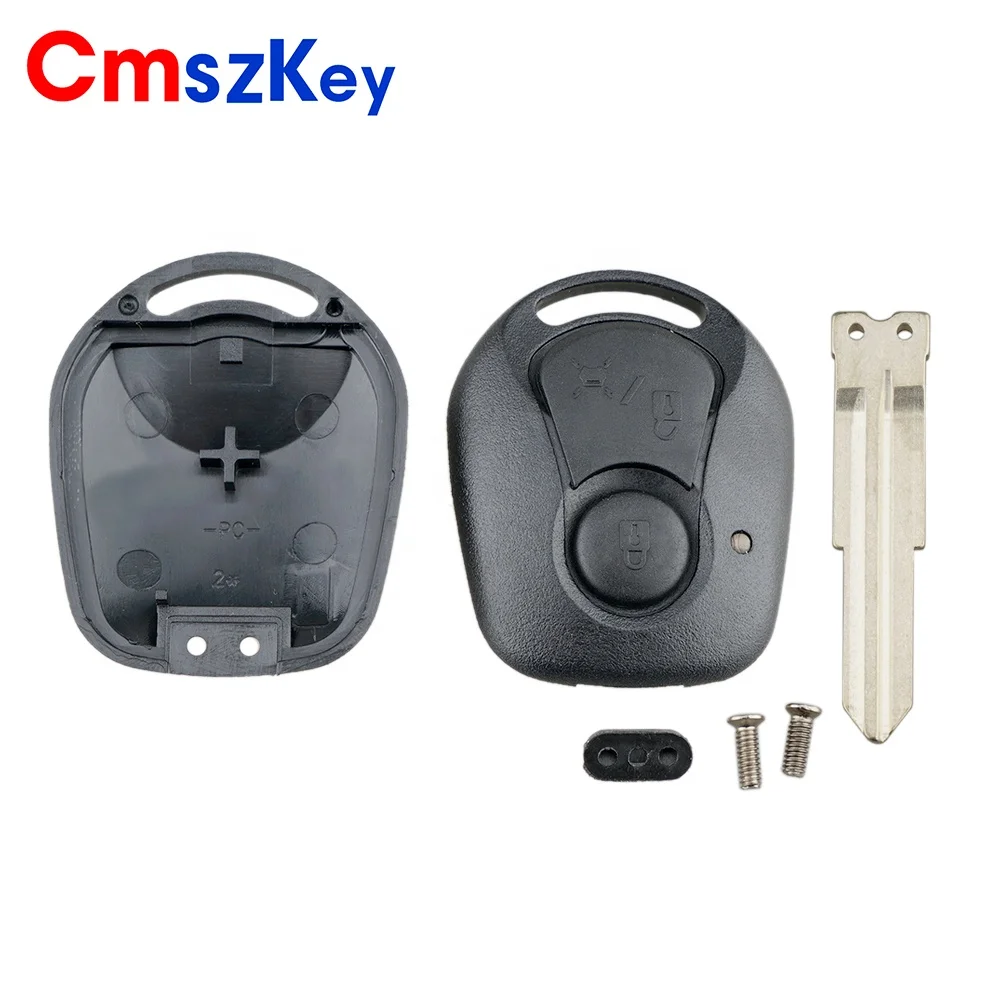 For Ssangyong Actyon Kyron Rexton 2 Buttons Remote Key Fob Shell Case With Uncut Key Blade