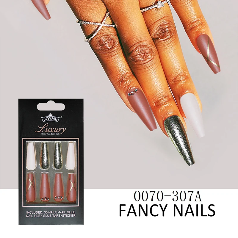 Handmade french artificial fingernails fale nails press designs artificial fingernails pack