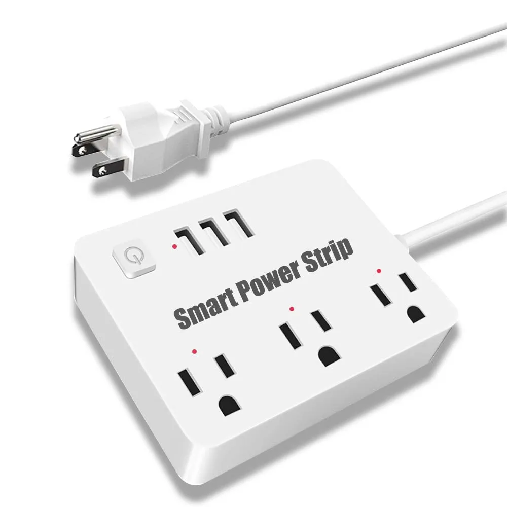 Smart Power Strip Surge Protector USA with 3 AC Outlets 3 USB Ports 110v APP Remote Voice Control with Alexa Google Assistant