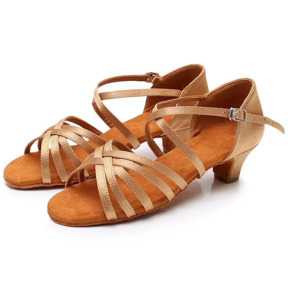 Женские атласные туфли для латинских танцев