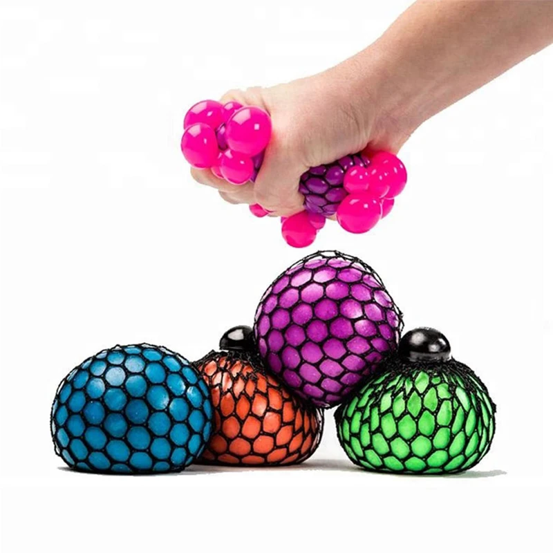 Color Changing Squeeze Toy Mesh Stress Relief Squishy Ball Manufacturer Custom Sensory Stress Balls Fidget Toys for Kids