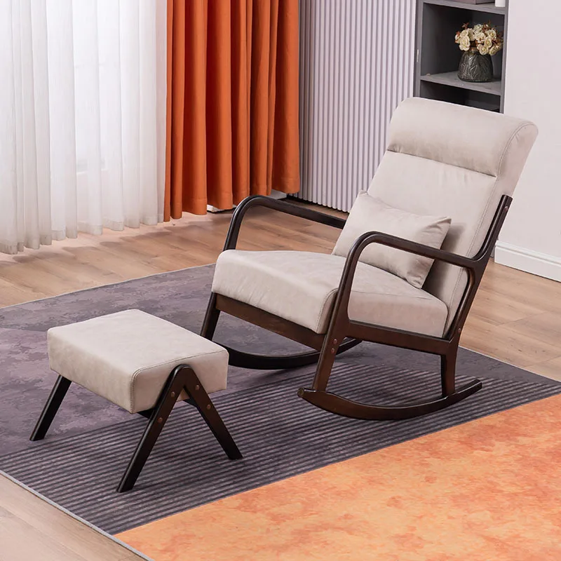 High quality wholesale custom cheap glider lounge relax wood base rocking chair