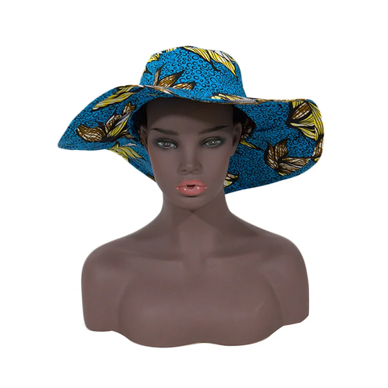 Wyb460 пользовательская африканская модная шляпа женская пляжная шляпа из ткани с Африканским воском