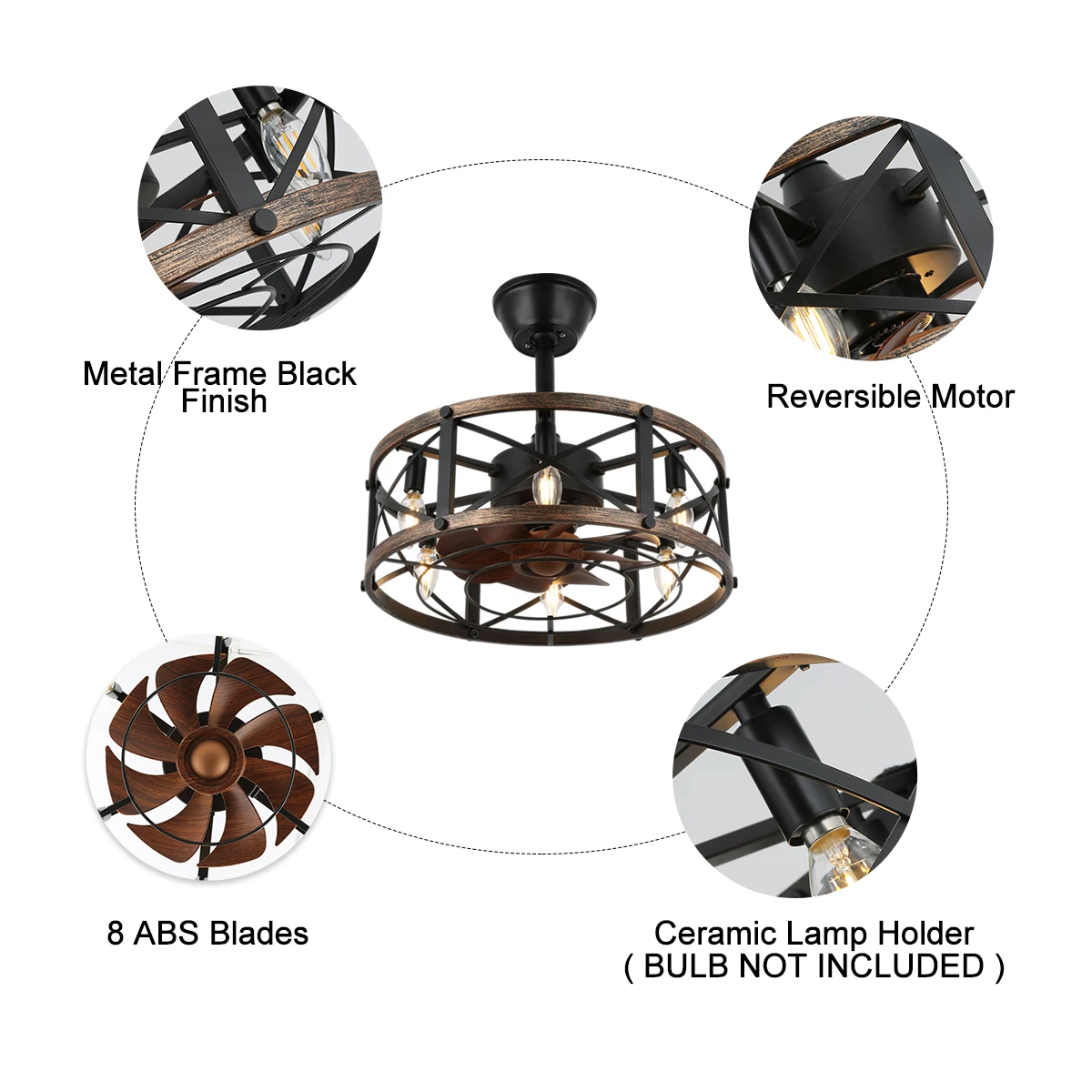 SLYNN Popular Design Nordic LED Ceiling Fan White Iron Cover Ceiling Recessed Fan with Light