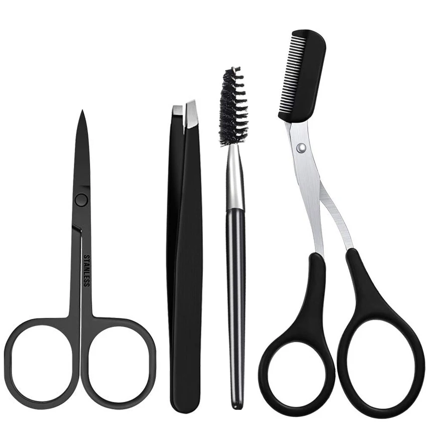 
Eyebrow Scissors Eyebrow Grooming Kit with Face Eyebrow Razor Eye Trimmer Brush and Comb for WomenEyebrow Tweezers lash 