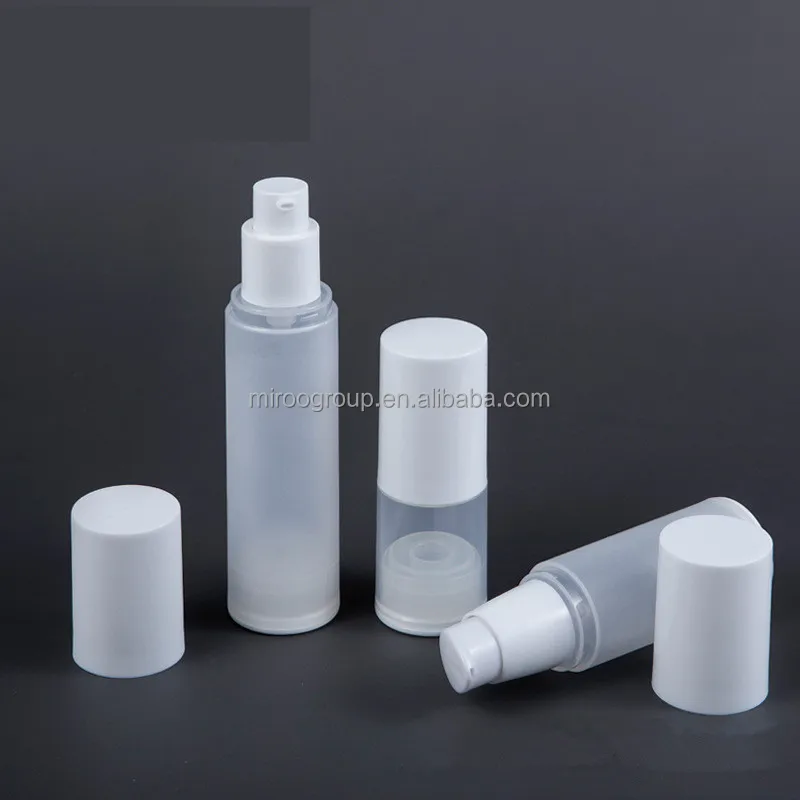 cosmetic packaging 15ml 20ml 30ml 50ml clear frosted airless vacuum bottle/tubes with pump sprayer