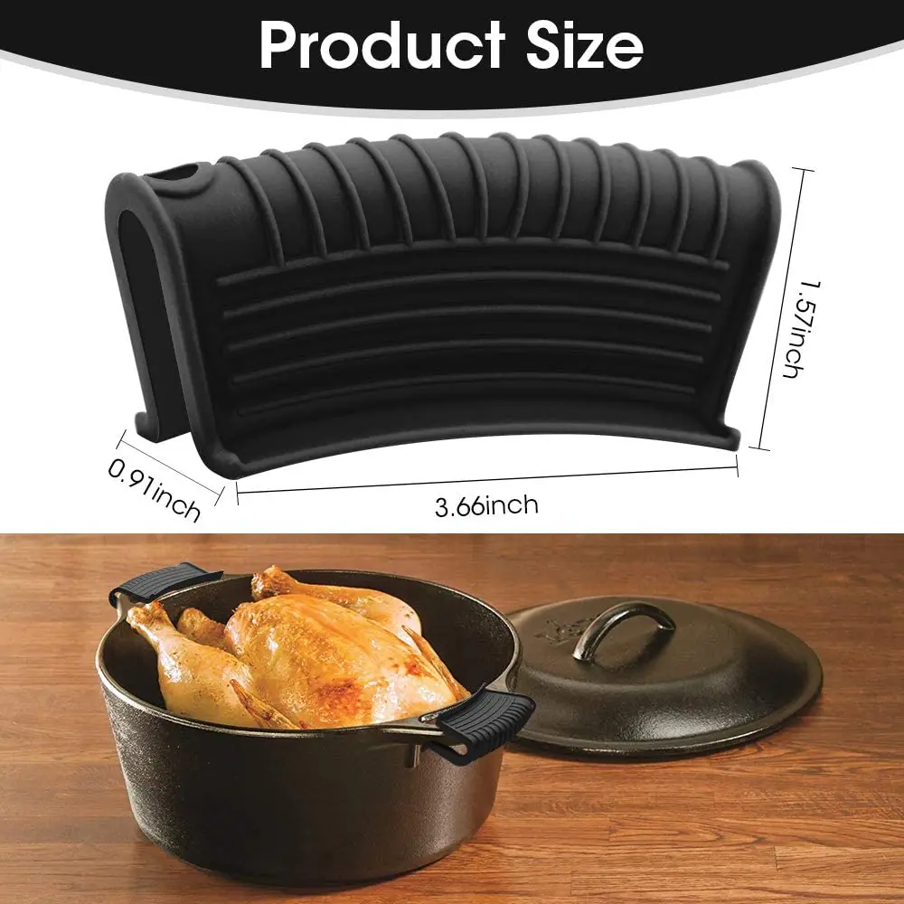 Anti Scalding Grip Pan Shovel Heat Insulation Soup Pot Holder Sleeve Fixed Clip Glove Silicone Pan Clip Handle Cover