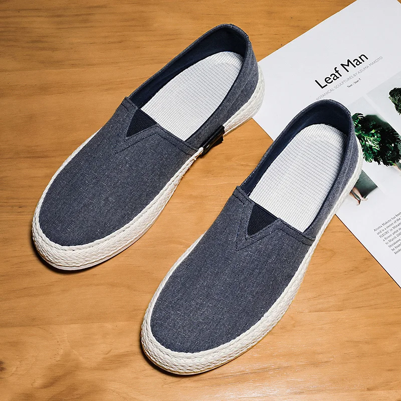 Дышащая обувь для рыбалки из льняной ткани без шнуровки, оптовая продажа, размер 39-44, повседневная обувь для мужчин